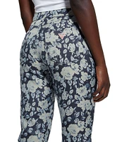 Guess Girly Mid Rise Printed Jacquard Pants