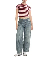 Guess Go Core Stripe Short Sleeve Cropped Baby T-Shirt