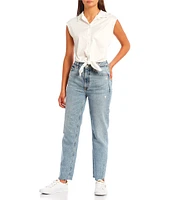 Guess High Rise Destructed Mom Jeans