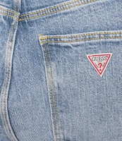 Guess High Rise Straight Leg Denim Mom Jeans