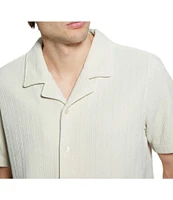 Guess Imperial Textured Knit Short Sleeve Button Front Shirt