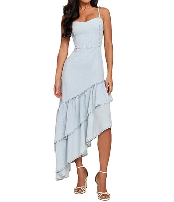 Guess Jalyn Sleeveless Asymmetrical Skirt Denim Dress