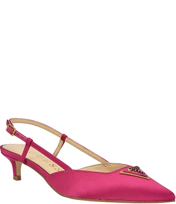 Guess Jesson3 Satin Slingback Pumps