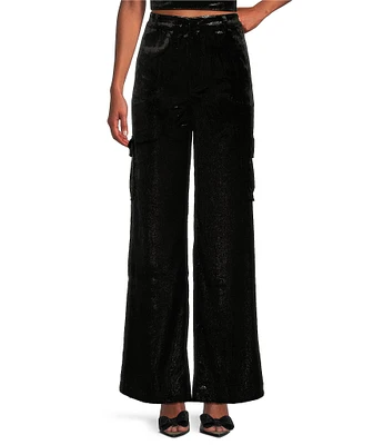 Guess Jolie Velvet Coordinating Cargo Pants