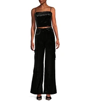 Guess Jolie Velvet Coordinating Cargo Pants