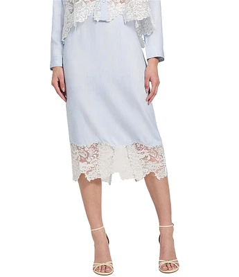 Guess Lana Lace Trimmed Midi Skirt