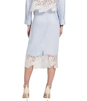 Guess Lana Lace Trimmed Midi Skirt
