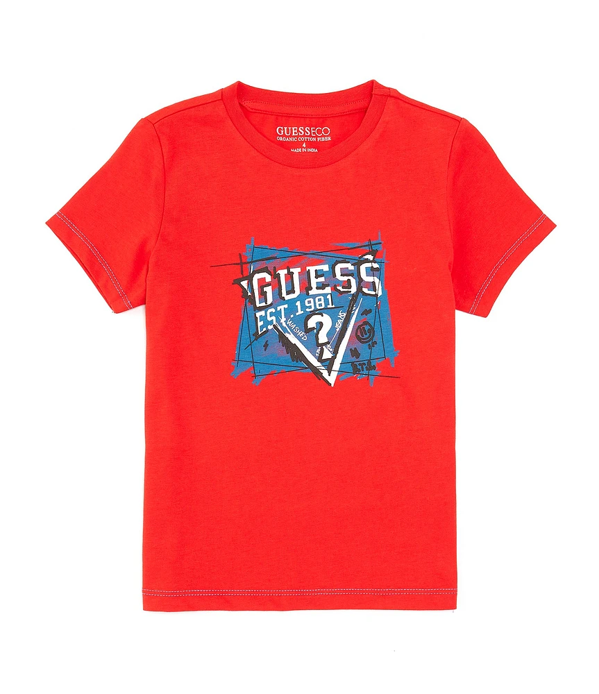 Guess Little Boys 2T-7 Short Sleeve Graphic Logo T-Shirt