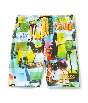 Guess Little Boys 2T-7 AOP Tropical Shorts
