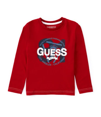 Guess Little Boys 2T-7 Long Sleeve Graphic Logo T-Shirt