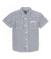 Guess Little Boys 2T-7 Short Sleeve Checked Poplin Shirt