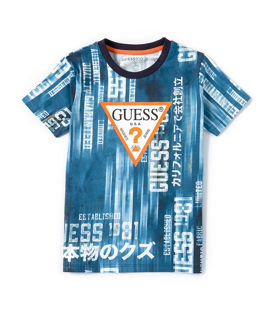 Guess Little Boys 2T-7 Short Sleeve Geometric Energy Print T-Shirt