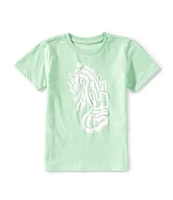 Guess Little Boys 2T-7 Short Sleeve Graphic Fish Logo T-Shirt