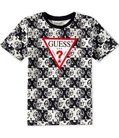 Guess Little Boys 2T-7 Short Sleeve Logo Checker Guess T-Shirt