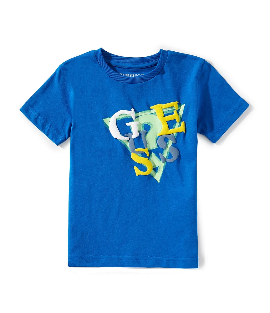 Guess Little Boys 2T-7 Short Sleeve Triangle Graphic Guess T-Shirt
