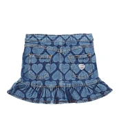 Guess Little Girls 2T-6X Heart Patterned Flounce-Hem Skirt