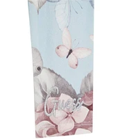 Guess Little Girls 2T-6X Short Sleeve Floral & Butterflies Graphic Mesh Layer Top & Printed Leggings Set