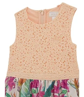 Guess Little Girls Sleeveless Mixed Fabric Dress