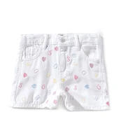 Guess Little Girls 2T-7 Allover-Embroidered Rigid Bull Denim Shorts