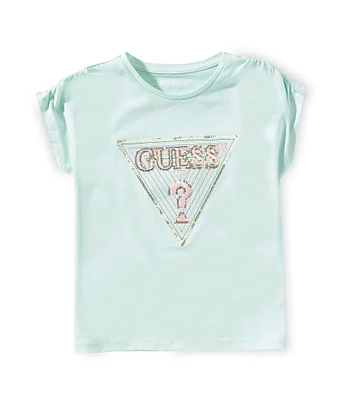 Guess Little Girls 2T-7 Batwing Sleeve Triangle Logo T-Shirt