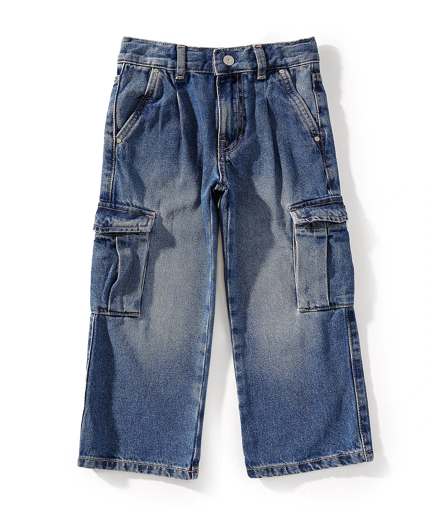 Guess Little Girls Cargo-Pocket Denim Jeans
