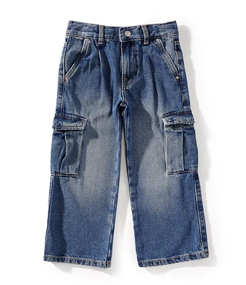 Guess Little Girls Cargo-Pocket Denim Jeans