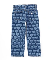 Guess Little Girls 2T-7 Laser-Heart-Printed Five-Pocket Jeans