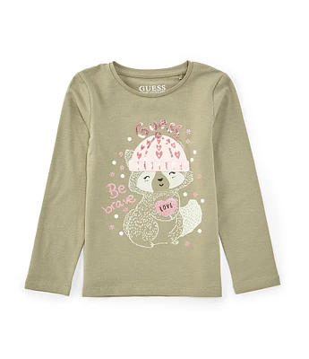 Guess Little Girls 2T-7 Long Sleeve Be Brave Graphic T-Shirt