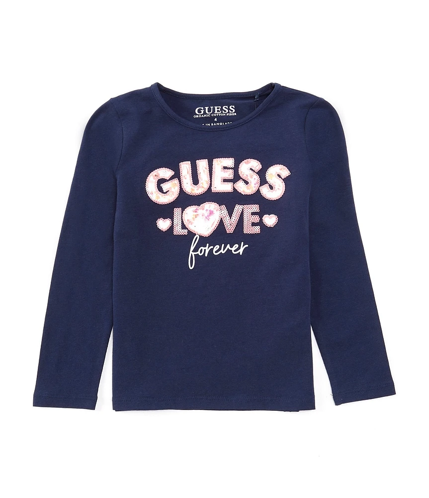 Guess Little Girls 2T-7 Long-Sleeve Guess Love T-Shirt