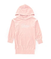 Guess Little Girls 2T-7 Long Sleeve Logo Hoodie Dress