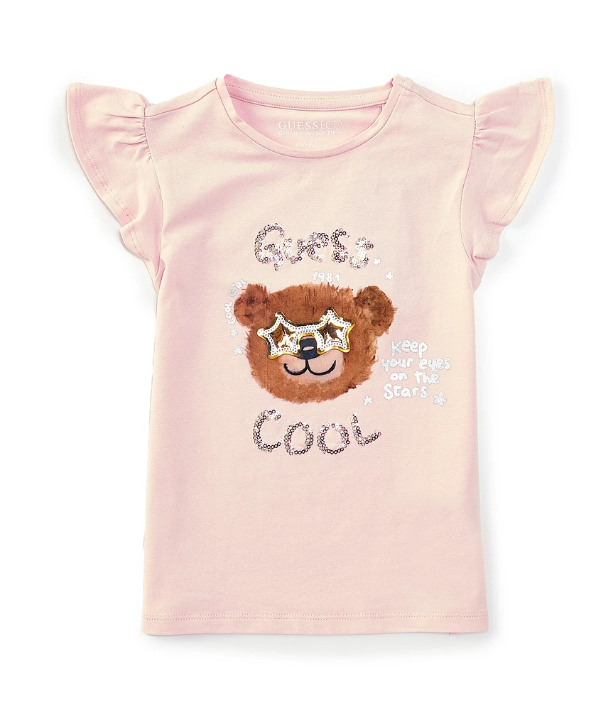 Guess Little Girls 2T-7 Short Sleeve Cool Bear T-Shirt