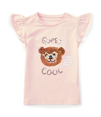 Guess Little Girls 2T-7 Short Sleeve Cool Bear T-Shirt