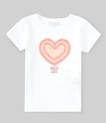 Guess Little Girls 2T-7 Short Sleeve Heart Patch T-Shirt