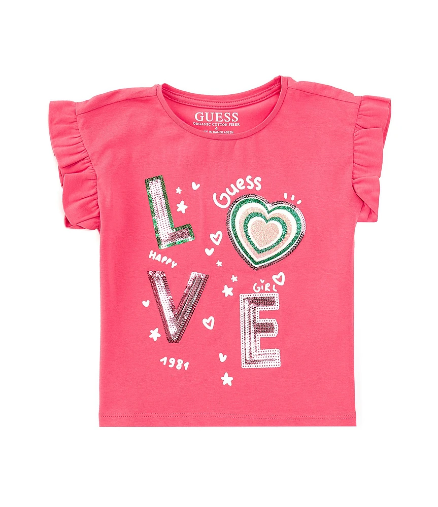 Guess Little Girls 2T-7 Short Sleeve Love T-Shirt