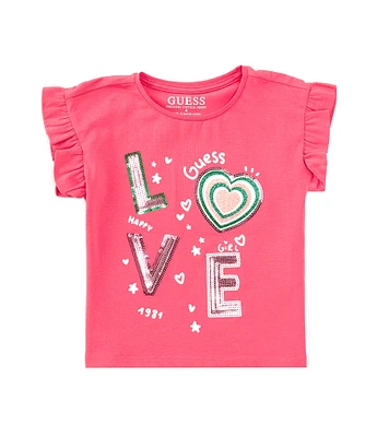 Guess Little Girls 2T-7 Short Sleeve Love T-Shirt