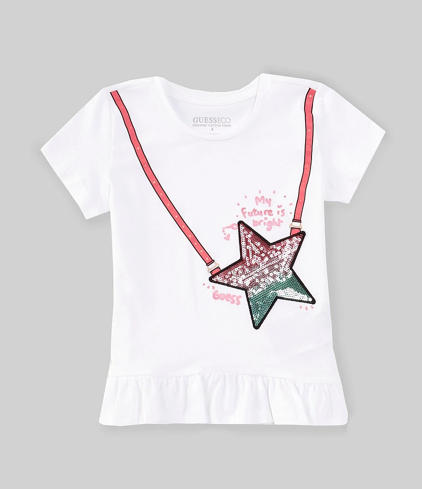 Guess Little Girls 2T-7 Short Sleeve Star Bag T-Shirt