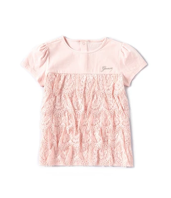 Guess Little Girl's 2T-7 Short Sleeve Tiered Lace T-Shirt