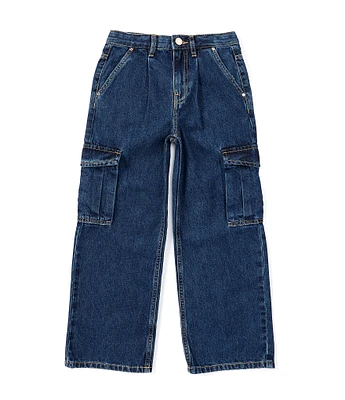 Guess Little Girls 2T-7 Wide-Leg Cargo Denim Pants