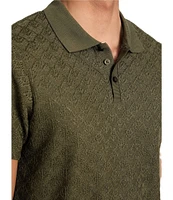 Guess Logan Short Sleeve Jacquard Knit Polo Shirt