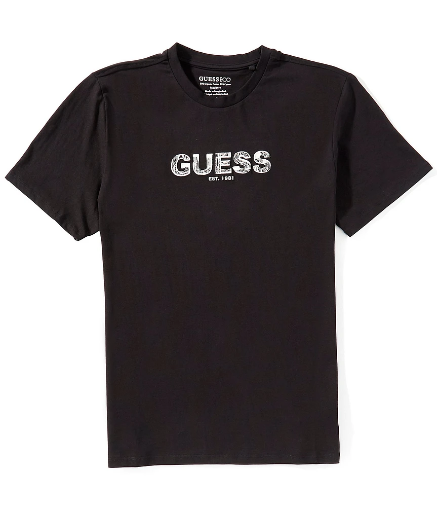 Guess Logo Embroidered Short Sleeve T-Shirt