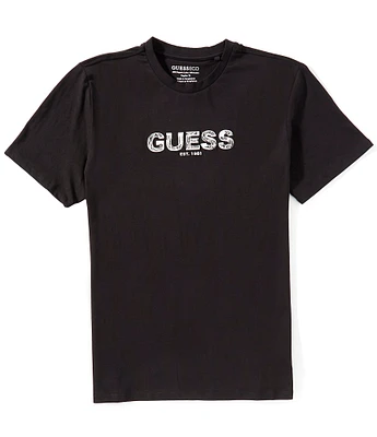 Guess Logo Embroidered Short Sleeve T-Shirt