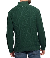 Guess Long Sleeve Diamond Cable Knit Half-Zip Sweater