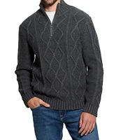 Guess Long Sleeve Diamond Cable Knit Half-Zip Sweater