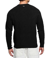 Guess Long Sleeve Rib-Knit Lattice Wesley Sweater