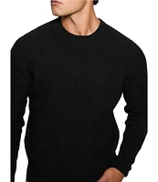 Guess Long Sleeve Rib-Knit Lattice Wesley Sweater