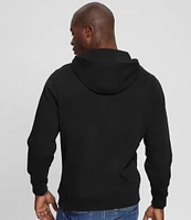 Guess Long Sleeve Roy Embroidered Logo Brushed Fleece Hoodie