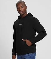 Guess Long Sleeve Roy Embroidered Logo Brushed Fleece Hoodie