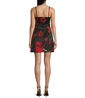 Guess Maelle Rose-Print Mini Dress