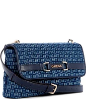 Guess Majka Denim Mini Flap Crossbody Bag