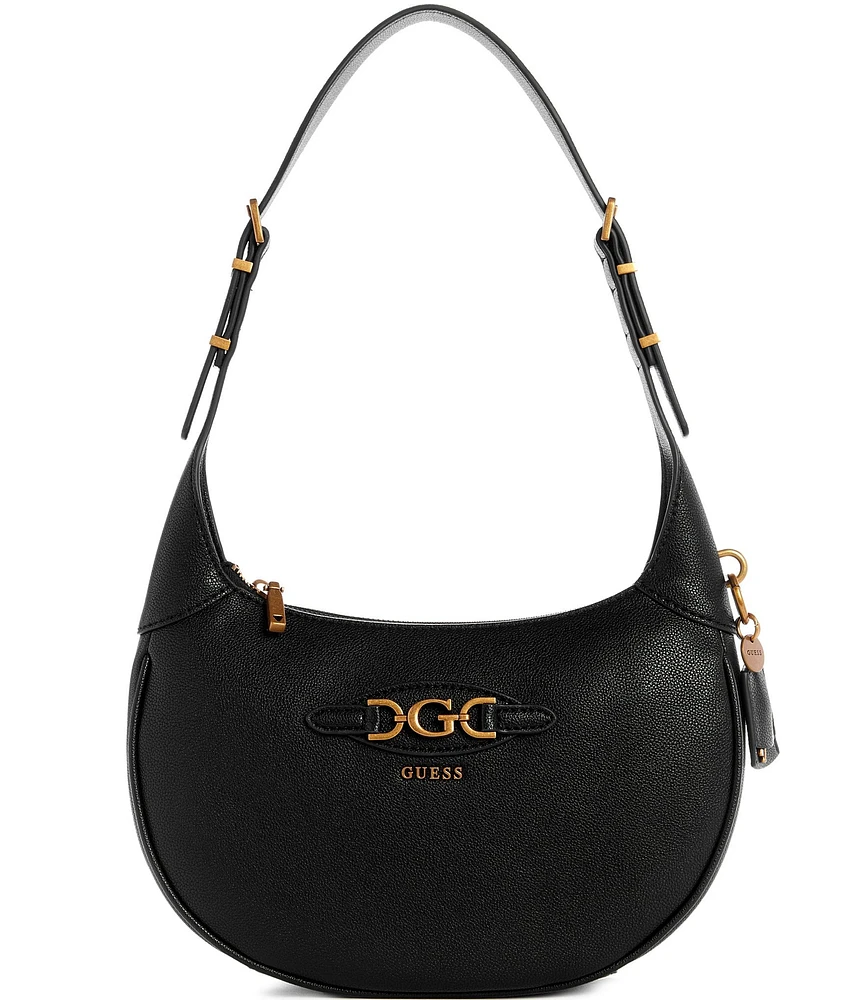 Guess Malva Leather Gold Metal Hobo Bag